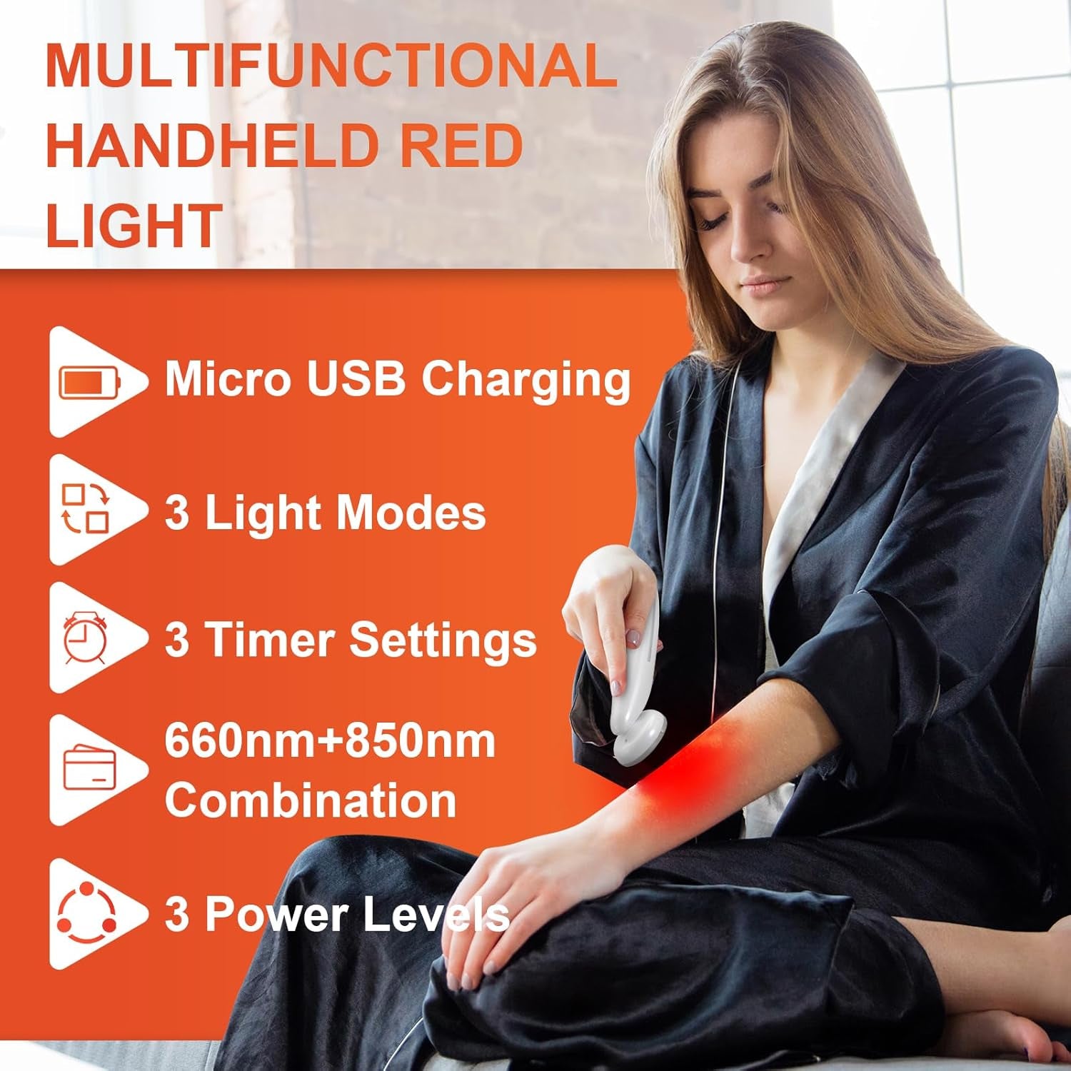 Portable Red Light Therapy, Handheld Red Light Therapy for Body, near Infrared Light Therapy 660Nm & 850Nm at Home