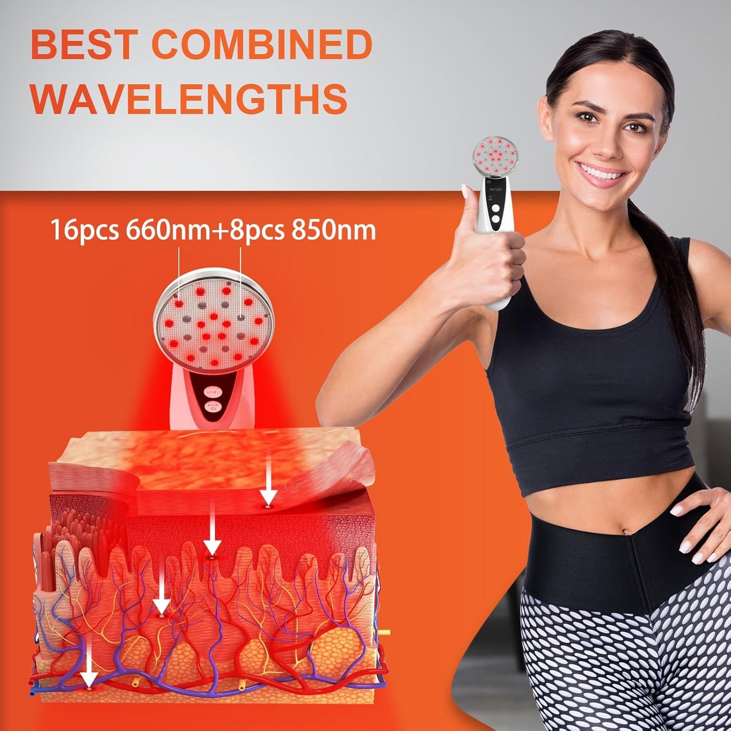 Portable Red Light Therapy, Handheld Red Light Therapy for Body, near Infrared Light Therapy 660Nm & 850Nm at Home